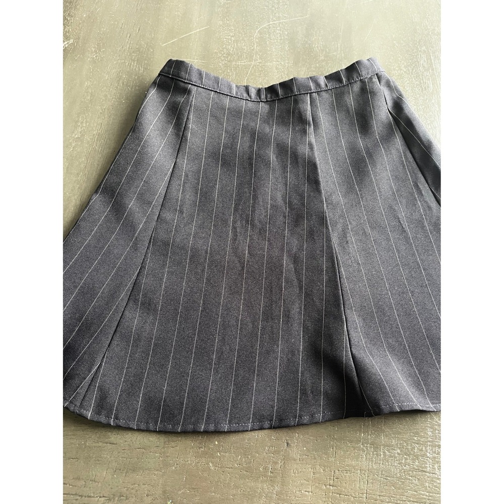 American‎ Apparel Womens XS Navy Blue Pinstripe High Waisted Pleated Mini Skirt - Picture 2 of 8